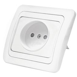 Розетка 1-м СП Валери 16А IP20 защ. шторки бел. Universal В0022x