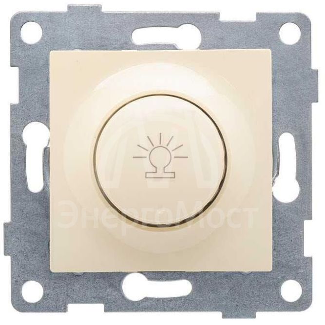 Механизм диммера СП Bravo 500Вт с накладкой и воротком беж. GUSI С10Д6-003