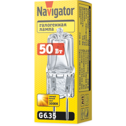 Лампа галогенная 94 214 JCD 50Вт капсульная G6.35 3000К 230В clear 2000h Navigator 94214