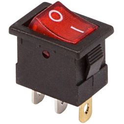 Выключатель клавишный 12В 15А (3с) ON-OFF красн. с подсветкой Mini (RWB-206-1; SC-768) Rexant 36-2170
