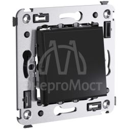 Выключатель 1-кл. 2мод. СП Avanti &amp;quot;Черный квадрат&amp;quot; 16А IP20 черн. DKC 4402103