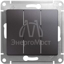 Механизм выключателя 3-кл. СП Glossa 10А IP20 (сх. 3) 10AX графит SchE GSL001331