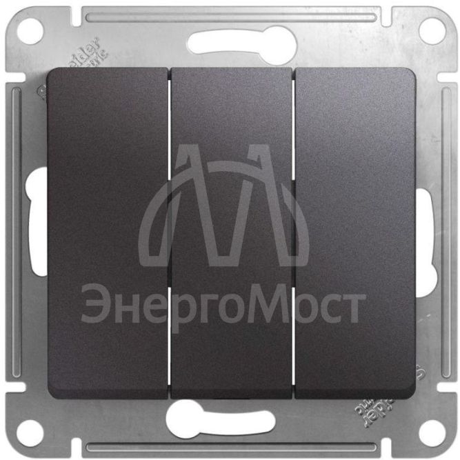 Механизм выключателя 3-кл. СП Glossa 10А IP20 (сх. 3) 10AX графит SchE GSL001331