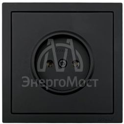 Розетка 1 мест. б/з ПБТ СП ZIMA IP20 16А безвинт. зажим черн. бархат LEZARD 704-4288-121BQC