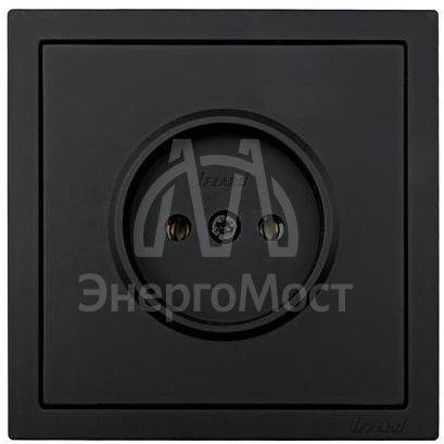 Розетка 1 мест. б/з ПБТ СП ZIMA IP20 16А безвинт. зажим черн. бархат LEZARD 704-4288-121BQC