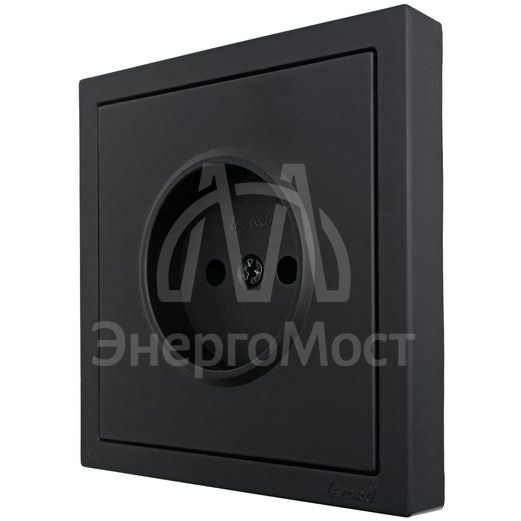 Розетка 1 мест. б/з ПБТ СП ZIMA IP20 16А безвинт. зажим черн. бархат LEZARD 704-4288-121BQC