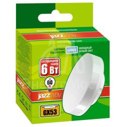 Лампа светодиодная PLED-ECO-GX53 6Вт таблетка 5000К frost холод. бел. GX53 460лм 230В JazzWay 2852007