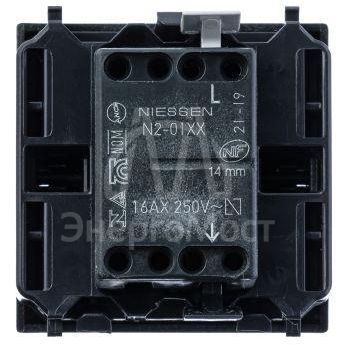 Механизм выключателя 1-кл. 1п 2мод. СП Zenit 16А IP20 с клавишей шампань ABB 2CLA220100N1901