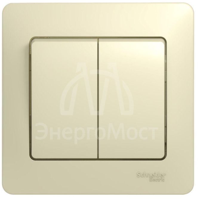 Выключатель 2-кл. СП Glossa 10А IP20 (сх. 5) 10AX в сборе беж. SchE GSL000252