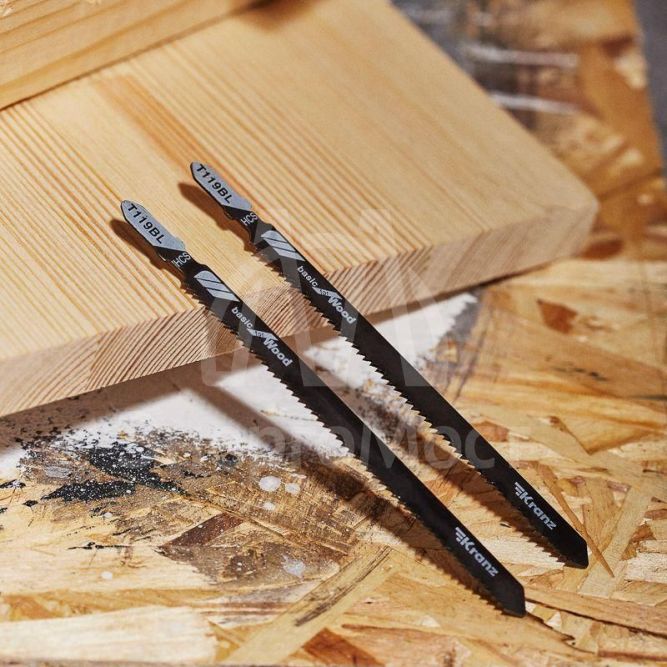 Пилка для электролобзика по дереву T119BL 132мм 12 зубьев на дюйм 4-100мм (уп.2шт) Kranz KR-92-0316