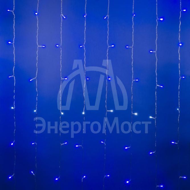Занавес LED с эффектом мерцания ULD-C3020-240/TTK BLUE-WHITE IP44 3х2м соед. 240 диодов бел. и син. провод прозр. Uniel UL-00007214