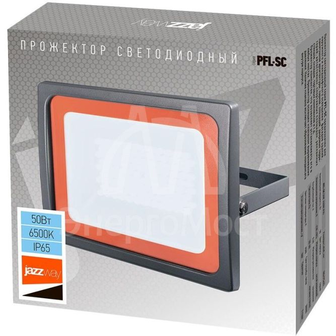 Прожектор светодиодный PFL-SC-SMD-50Вт 50Вт IP65 6500К мат. стекло JazzWay 5001435