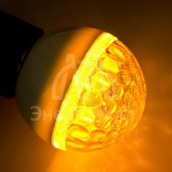 Лампа светодиодная 1Вт 9LED Шар d50 E27 желт. Neon-Night 405-211