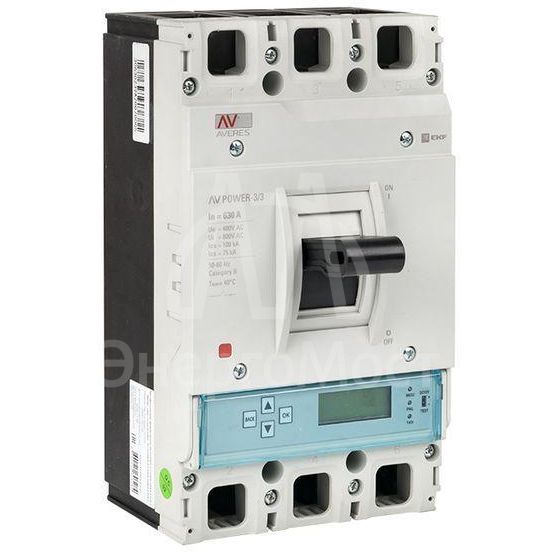 Выключатель автоматический 630А 100кА AV POWER-3/3 ETU6.0 AVERES EKF mccb-33-630H-6.0-av