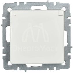 Розетка BRITE РСбш10-3-БрБ 16А IP20 с заземл. защ. шторки с крышкой бел. IEK BR-R16-16-K01