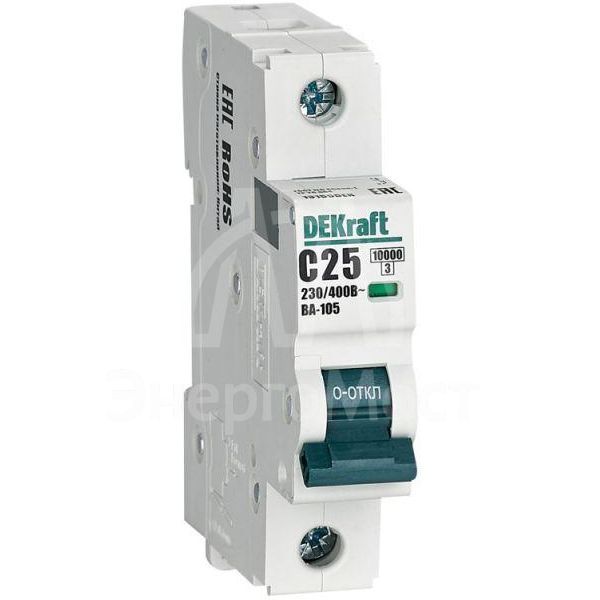 Выключатель автоматический модульный 1п C 25А 10кА ВА-105 DEKraft 13155DEK