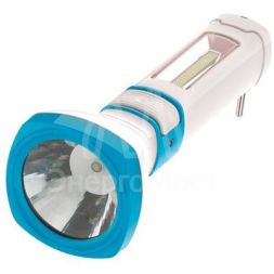 Фонарь светодиодный аккум. 3W LED 2 режима бок. панель COB 2Вт с зарядным устройством переходник для глубоких розеток в компл. КОСМОС KOCAc7023WLED