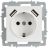 Розетка BRITE РЮш10-1-БрАБ 16А с USB A+A 2.1А с заземл. защ. шторки механизм арктич. бел. IEK BR-R14-16-U21-D21-K91