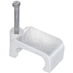 Скоба крепежная плоская 12мм пластик. (уп.100шт) IEK USK21-12-100