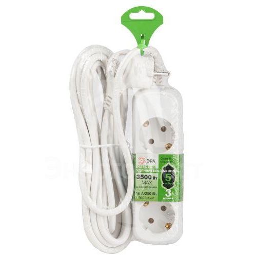 Удлинитель электрический UDL-16-350-E Greenline 3 розетки с заземлением 5м ПВС 3х1кв.мм Эра Б0065045