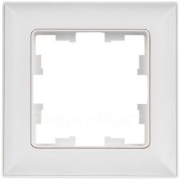 Рамка 1-м BRITE РУ-1-БрАБ арктич. бел./бел. IEK BR-M12-12-K91