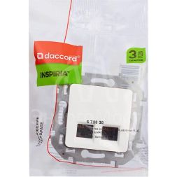 Розетка компьютерная 2-м Inspiria RJ45 кат.5E UTP бел. Leg 673835