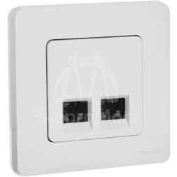 Розетка компьютерная 2-м Inspiria RJ45 кат.5E UTP бел. Leg 673835
