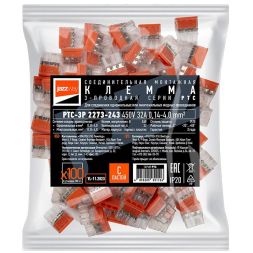 Клемма монтажная нажимного соединения PTC-3P 2273-243 450В 32А 0.14-4.0кв.мм JazzWay 5051126