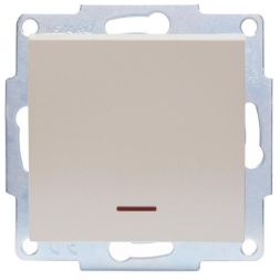 Выключатель 1-кл. СП Vesna с индикацией механизм жемчуж./бел. перламутр. LEZARD 742-3088-111