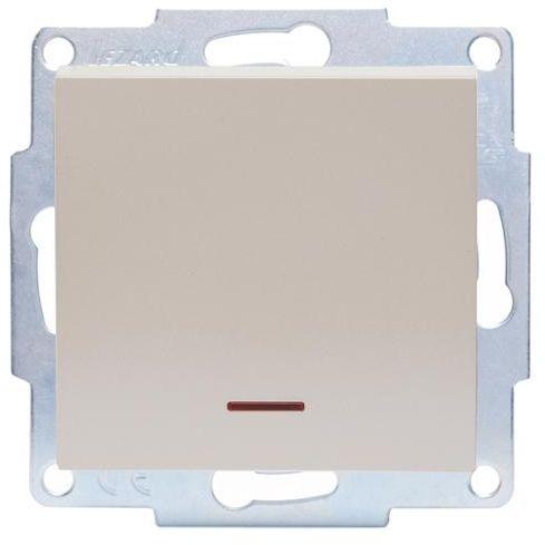 Выключатель 1-кл. СП Vesna с индикацией механизм жемчуж./бел. перламутр. LEZARD 742-3088-111