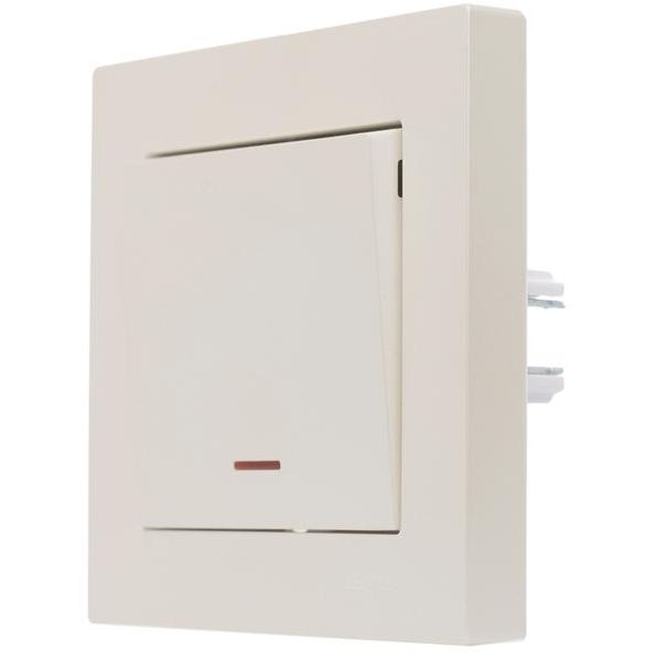 Выключатель 1-кл. СП Vesna с индикацией механизм жемчуж./бел. перламутр. LEZARD 742-3088-111