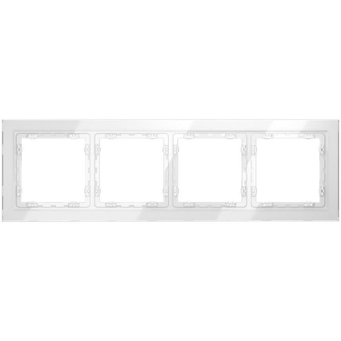 Рамка 4-м S70 стеклян. бел. Voltum VLS110401