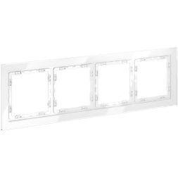 Рамка 4-м S70 стеклян. бел. Voltum VLS110401