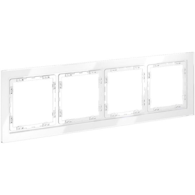 Рамка 4-м S70 стеклян. бел. Voltum VLS110401