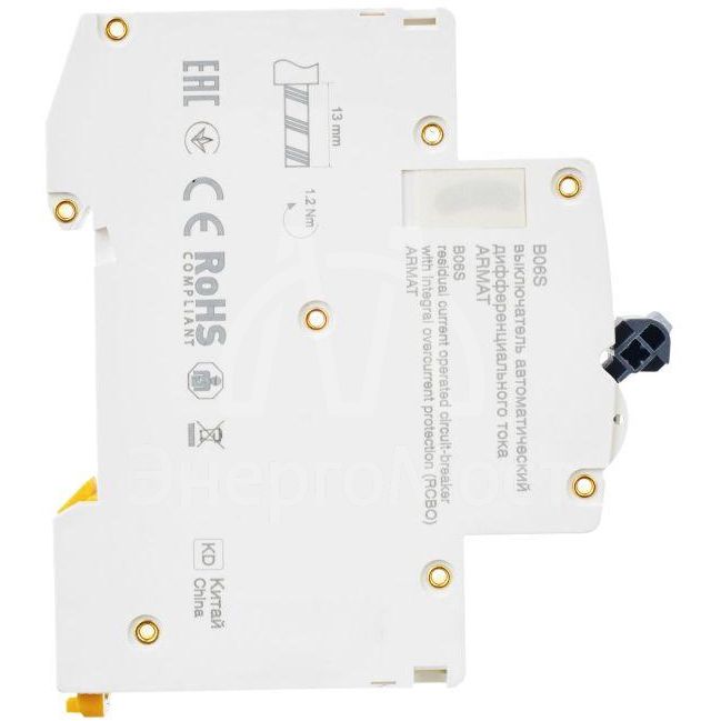 Выключатель автоматический дифференциального тока 1P+NP C20 30мА тип AC (18мм) АВДТ B06S ARMAT IEK AR-B06S-1N-C20C030