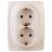 Розетка 2-м СП Эра12 12-2106-02 16А IP20 16AX 250В 2х2P+E Schuko сл. кость Эра Б0031229