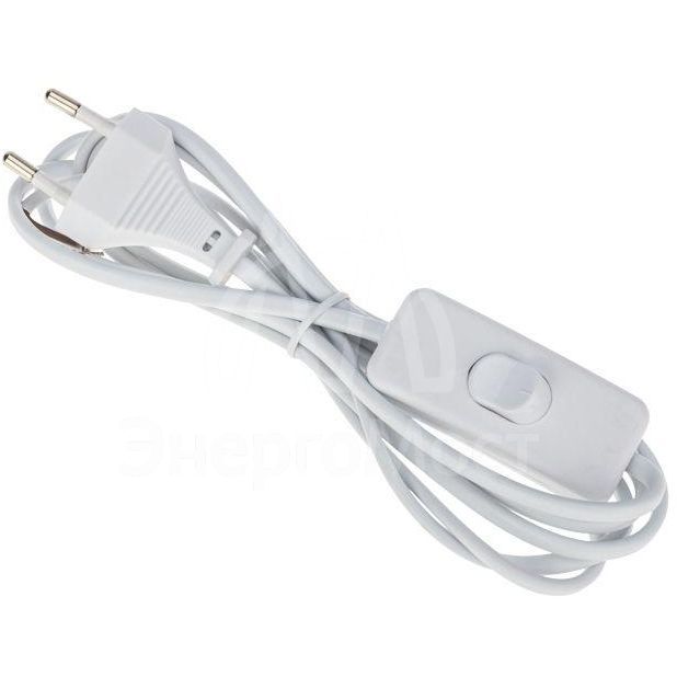 Шнур сетевой 1.8м с выключателем ШВВП 2х0.75 бел. Rexant 11-1133