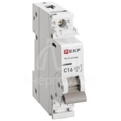 Выключатель автоматический 1п C 16А 6кА ВА 47-63N MA без теплового расцеп. PROxima EKF M63MA6116C