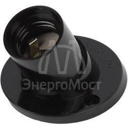 Патрон E27 настенный бакелит черн. (х50) (50/200/3600) Эра Б0044082