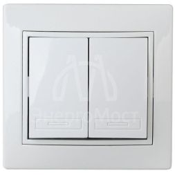 Выключатель 2-кл. СП Plano 10А IP20 1-104-01 250В бел. Intro Б0027601