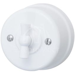 Выключатель 1-кл. ретро ABS-пластик бел. Bironi B1-200-21