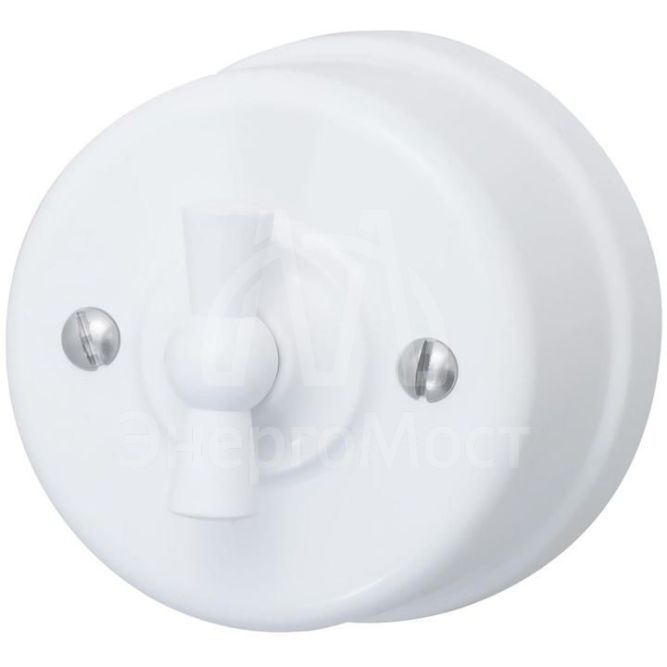 Выключатель 1-кл. ретро ABS-пластик бел. Bironi B1-200-21