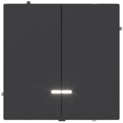 Выключатель 2-кл. KANT с подсветкой черн. уголь DKC 7012134