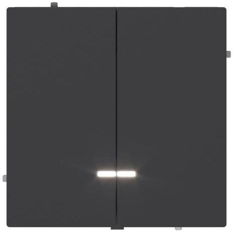Выключатель 2-кл. KANT с подсветкой черн. уголь DKC 7012134