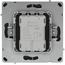 Выключатель 2-кл. KANT с подсветкой черн. уголь DKC 7012134