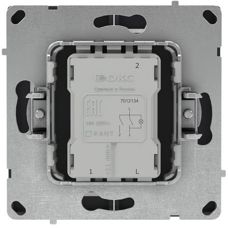 Выключатель 2-кл. KANT с подсветкой черн. уголь DKC 7012134