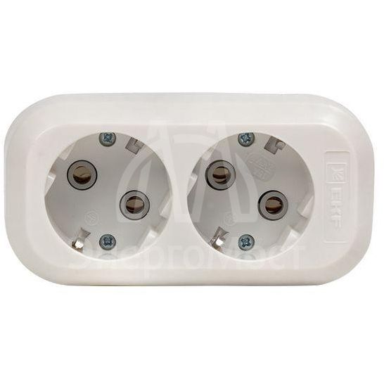 Колодка удлинителя 2-м с заземл. 16А Эксперт 3.5кВт EKF AKB16-2