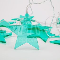 Гирлянда светодиодная &amp;quot;Звездопад&amp;quot; бирюз. 2.25м 10LED бел. провод черн. 2хAA (батарейки не в комплекте) Neon-Night 304-004