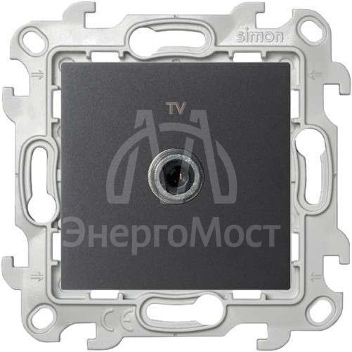 Механизм ТВ розетки 1-м Simon24 графит 2450477-038