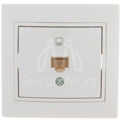 Розетка компьютерная 1-м СП Мира RJ45 бел./бел. LEZARD 701-0202-139